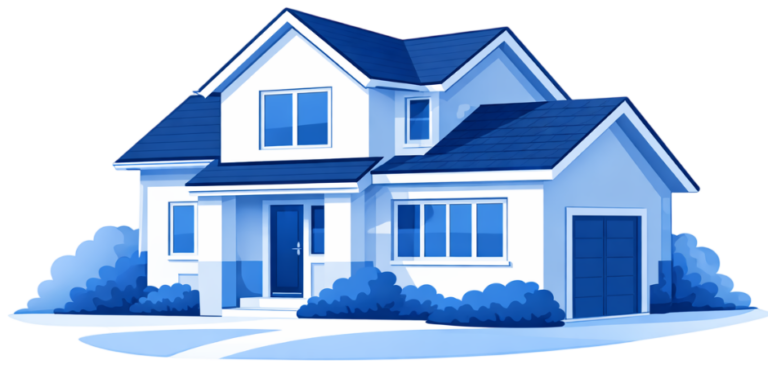 Illustration d’une maison pour le service d’estimation immobilière.